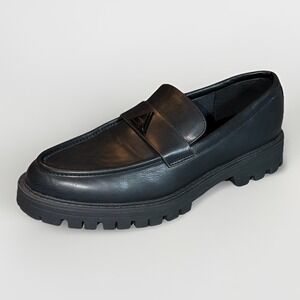 ALDO Woman's Black Lug Sole Loafers Size 10M Logo